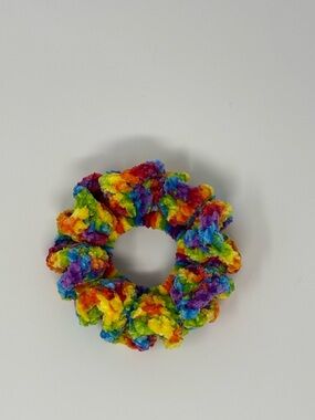 Rainbow Crochet Scrunchie
